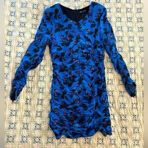 Zara Long Sleeve Ruched Body Con Mini Dress